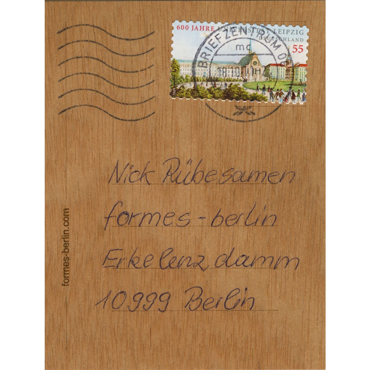 Postkarten aus Holz - 6 Brandenburger Tor-Karten
