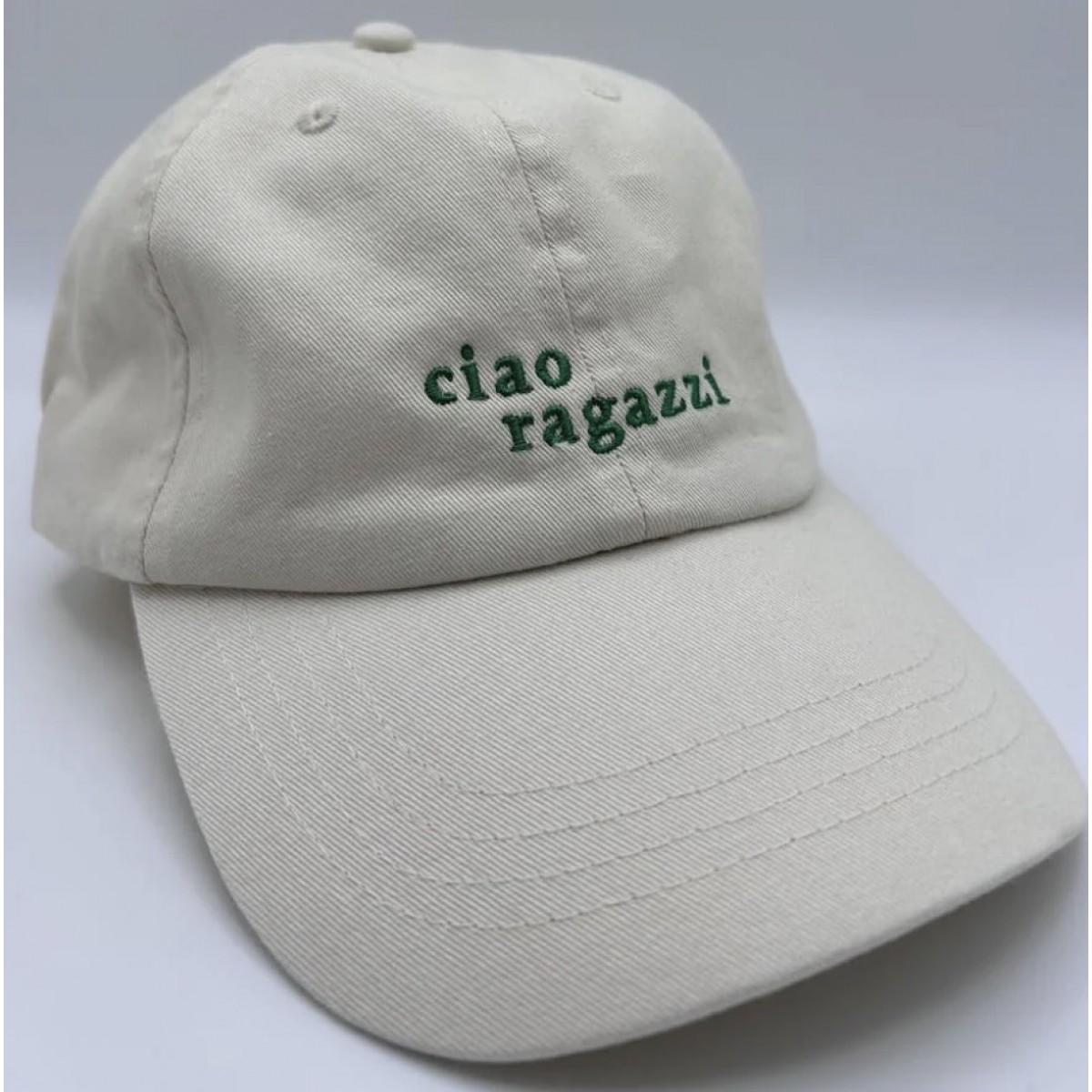 ciao ragazzi - Unisex Dad Cap in Cream & Green