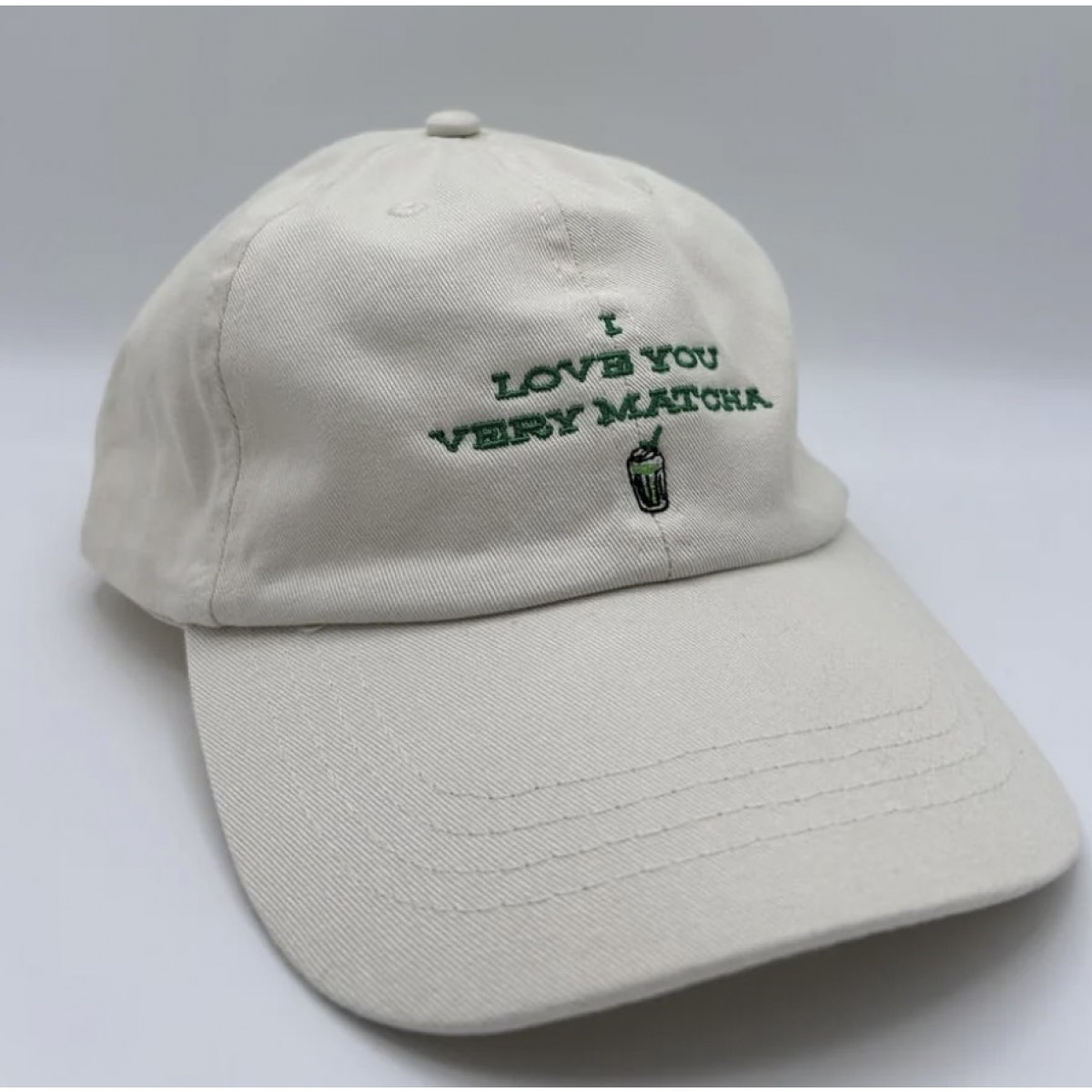 I LOVE YOU VERY MATCHA - Unisex Dad Cap in Cream & Green