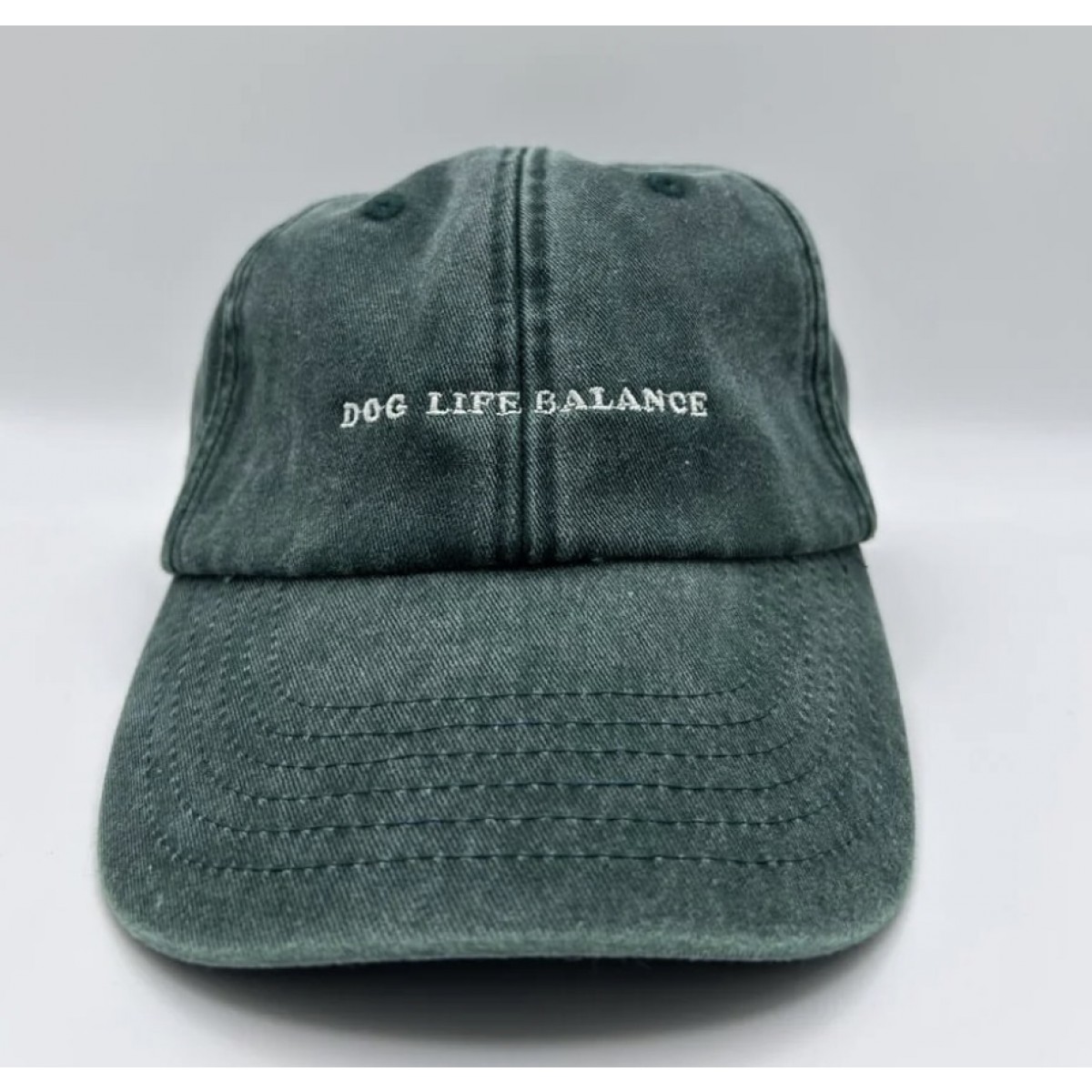 DOG LIFE BALANCE - Unisex Dad Cap in Vintage Green & Cream - arrel