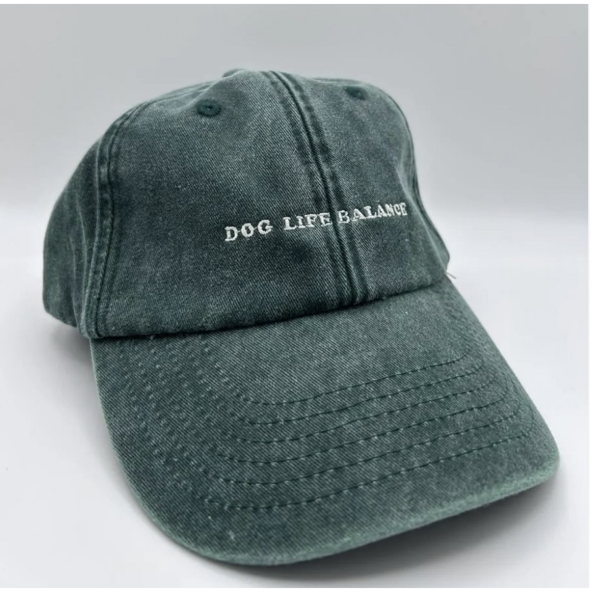DOG LIFE BALANCE - Unisex Dad Cap in Vintage Green & Cream - arrel