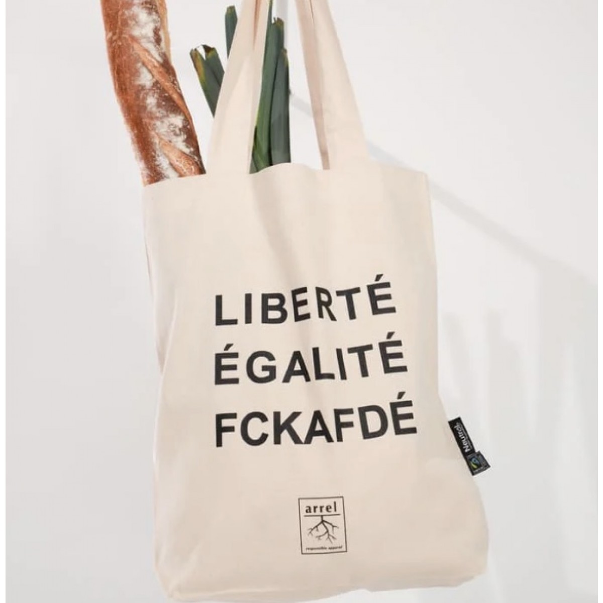 Premium Tote Bag - FCKAFDÉ  - nature & black - arrel