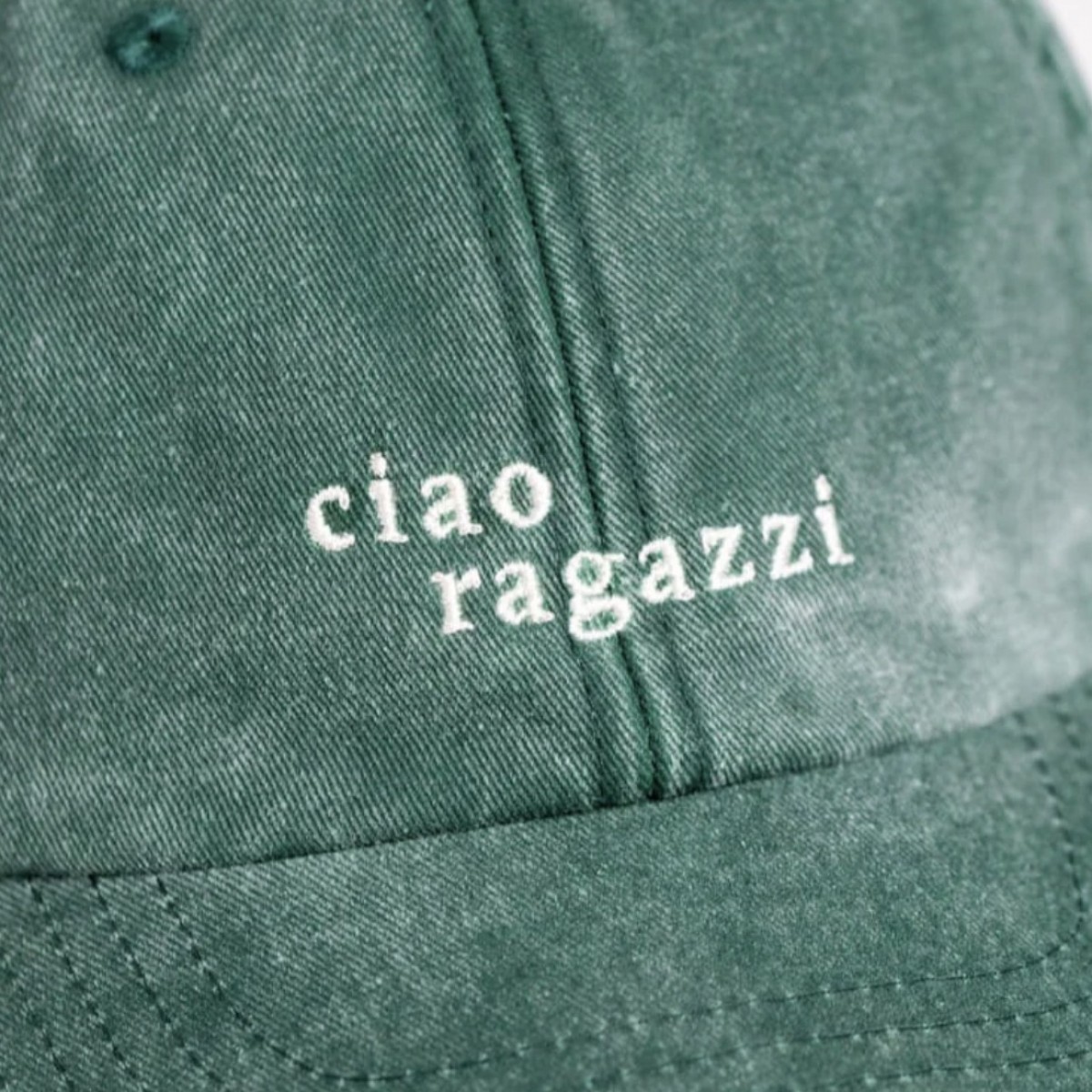 ciao ragazzi Dad Cap - vintage green & cream - arrel