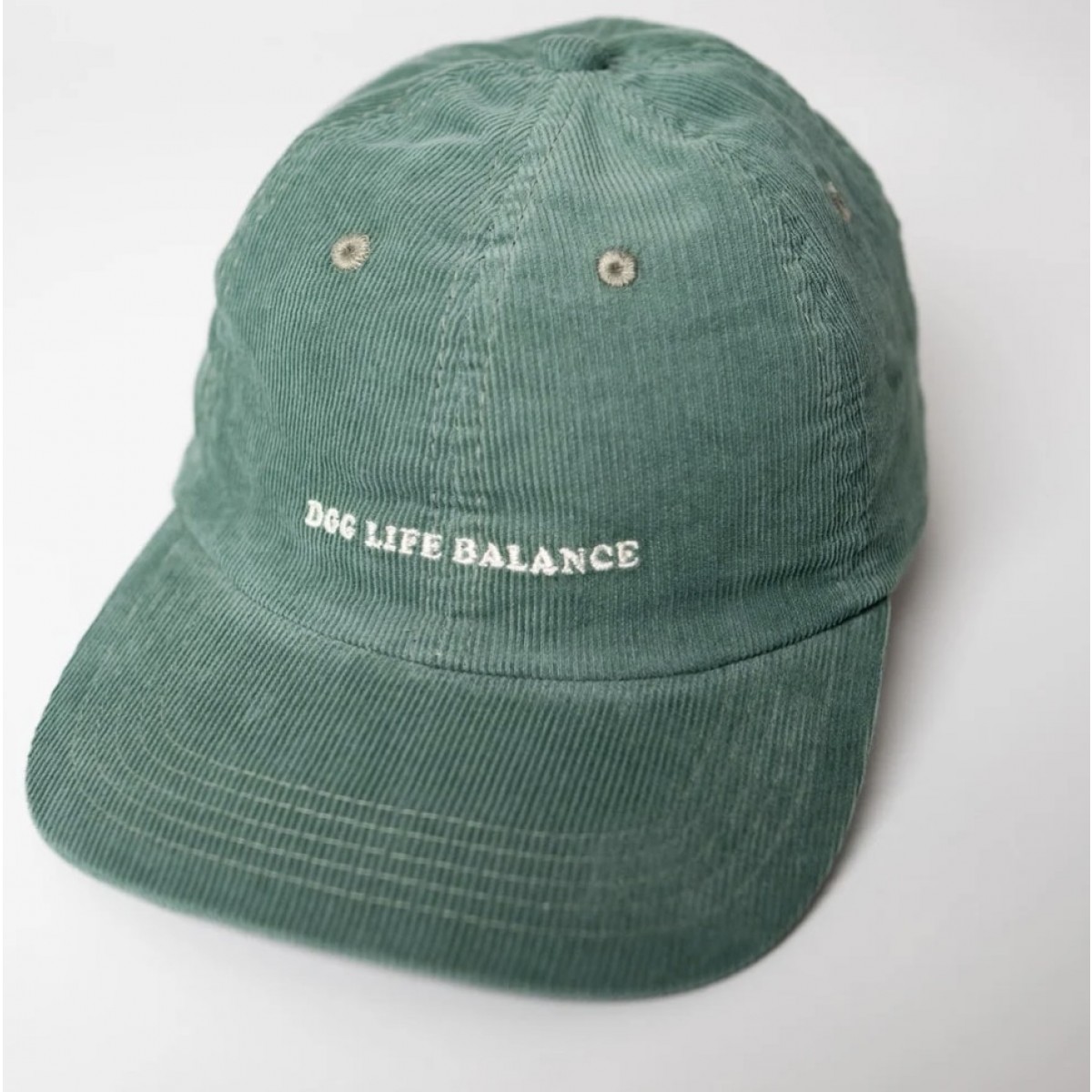Dog Life Balance Premium Cord Dad Cap - Green & Cream