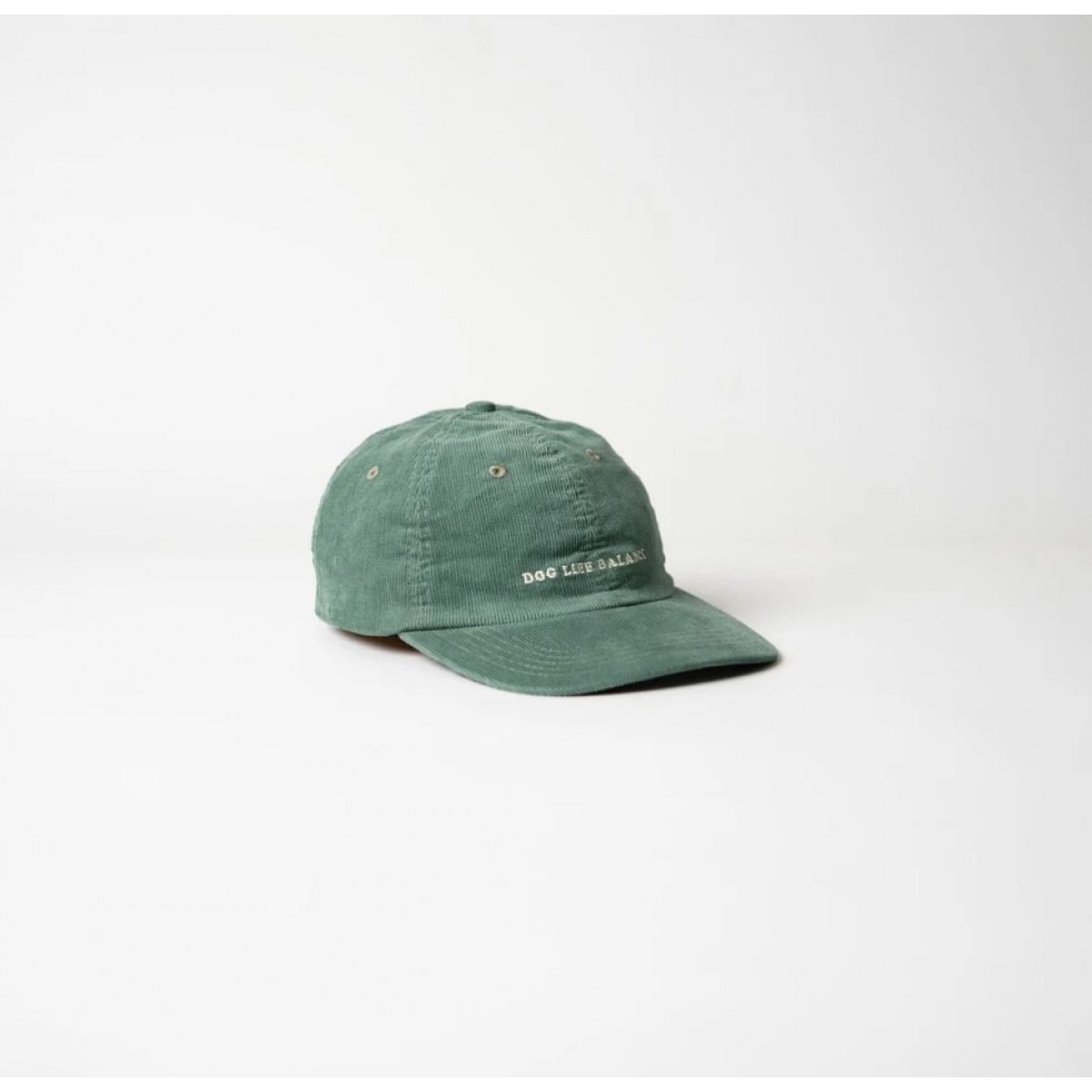 Dog Life Balance Premium Cord Dad Cap - Green & Cream