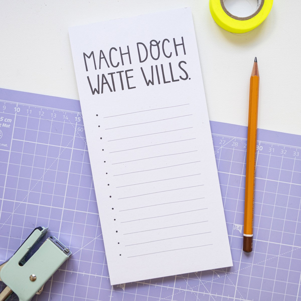 "Mach Doch Watte Wills" - To Do Liste Notizblock 50 Blatt - SMARACUJA