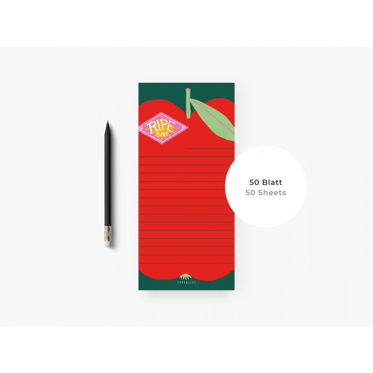 Notizblock "schmal", 3er Set / Ripe Plans