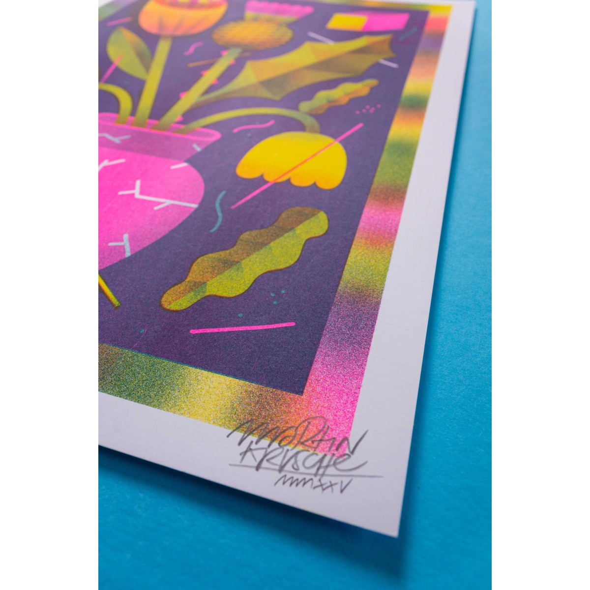 Martin Krusche - Rispographie »Blumenstrauss mit Distel«, 29,7x42cm (DINA3)
