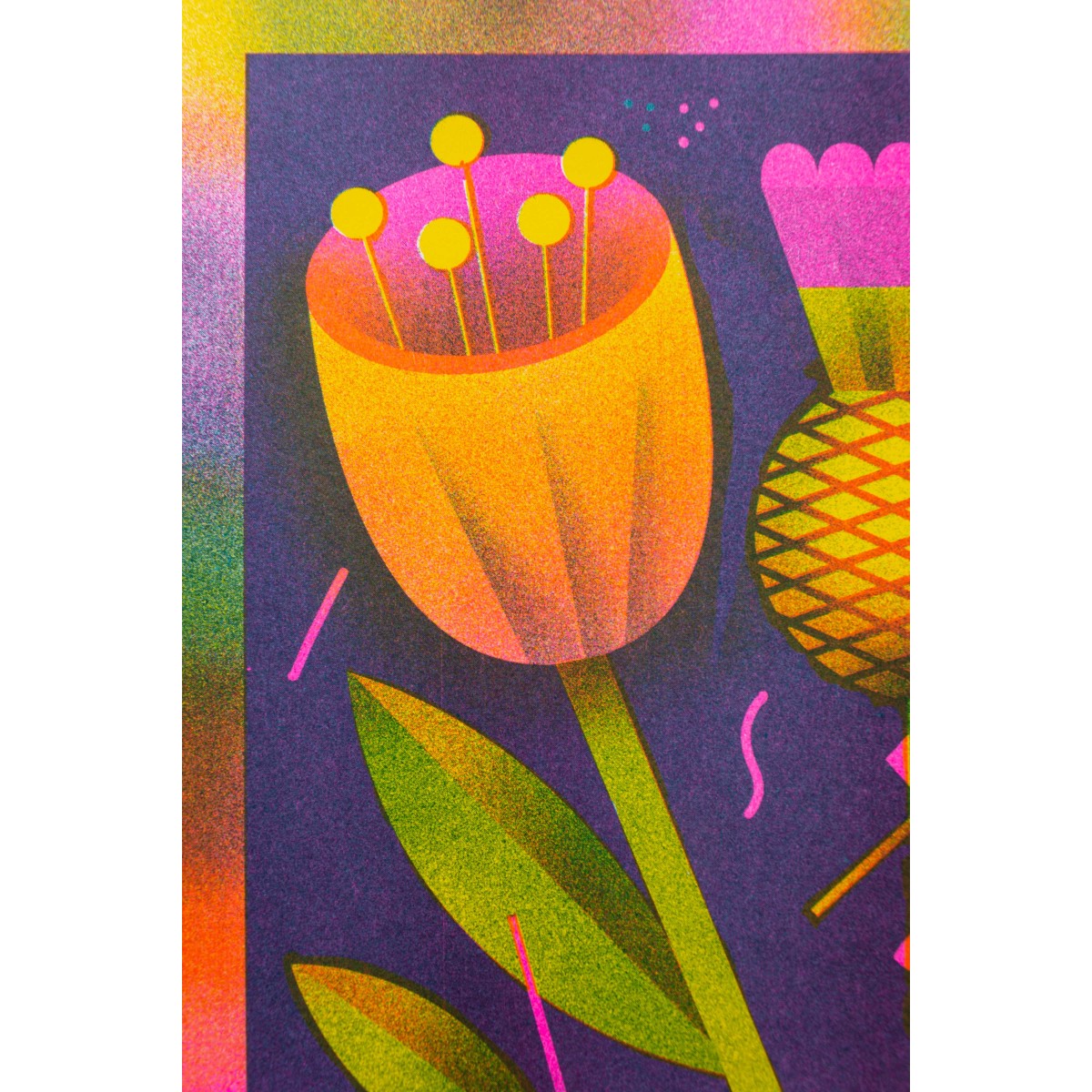 Martin Krusche - Rispographie »Blumenstrauss mit Distel«, 29,7x42cm (DINA3)