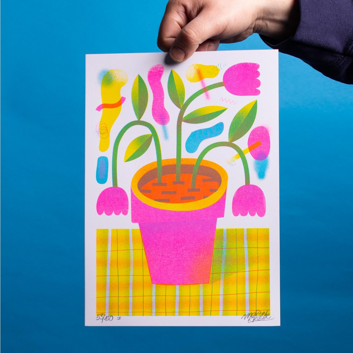 Martin Krusche - Risographie »Blumentopf #2«, 21x29,7cm