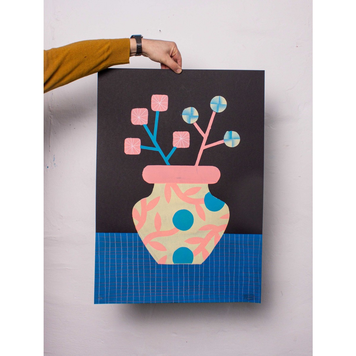 Martin Krusche - »Blumenvase mit Ornament«, 50x70cm