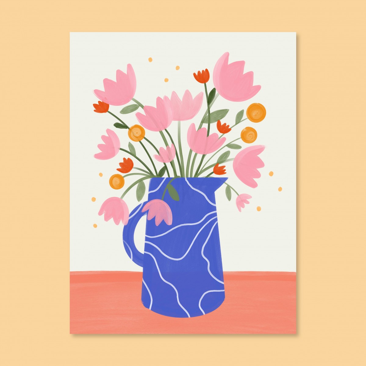 Blumenvase / Kunstprint A4 / Svea Hansohn Illustration