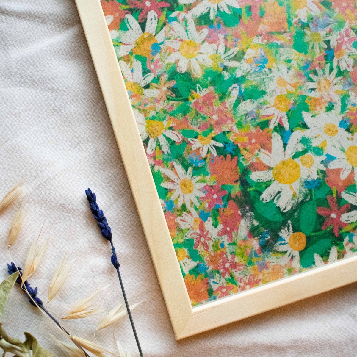 formwiese »Blumenwiese« (nachhaltiges A4 Poster, Graspapier, Kunstdruck, Blumen, Flowers)