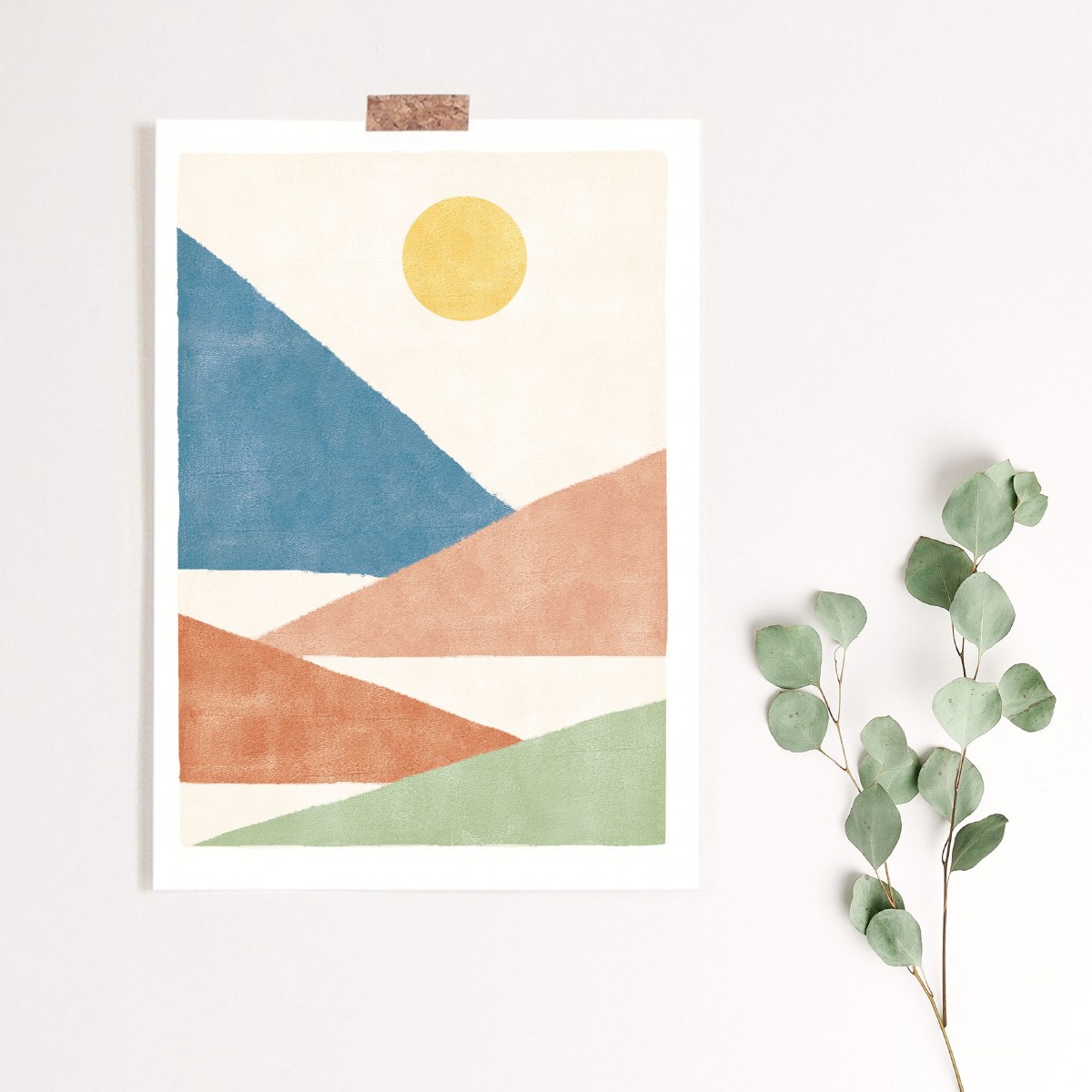Paperlandscape | Kunstdruck | Berge Bunt | verschiedene Größen