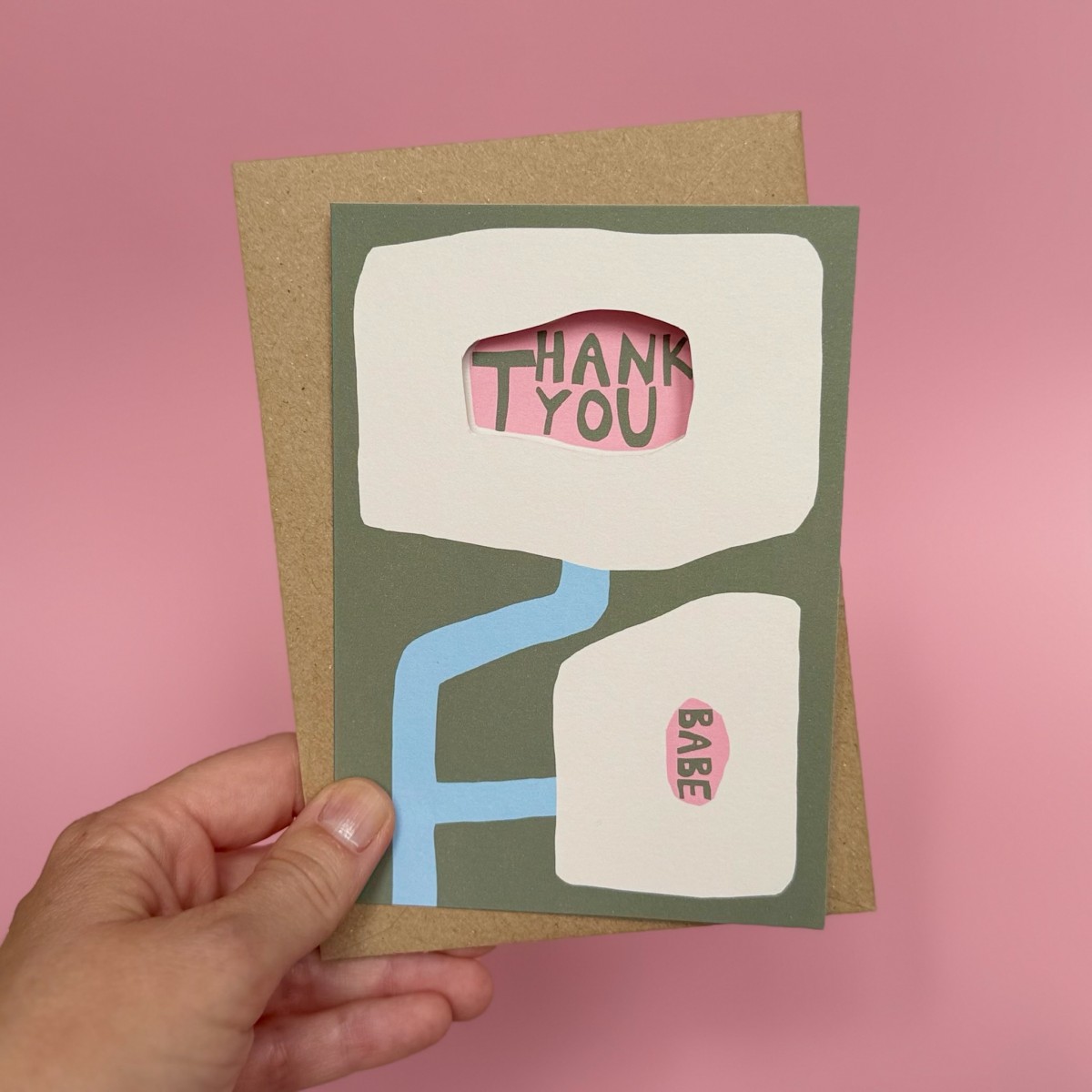 Thank You Babe Karte mit Cut Out