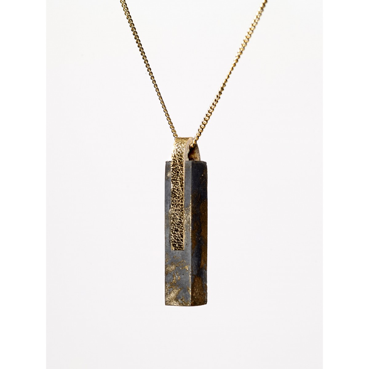 [GS03] Beton Halskette Kette - 925 BLACK GOLD