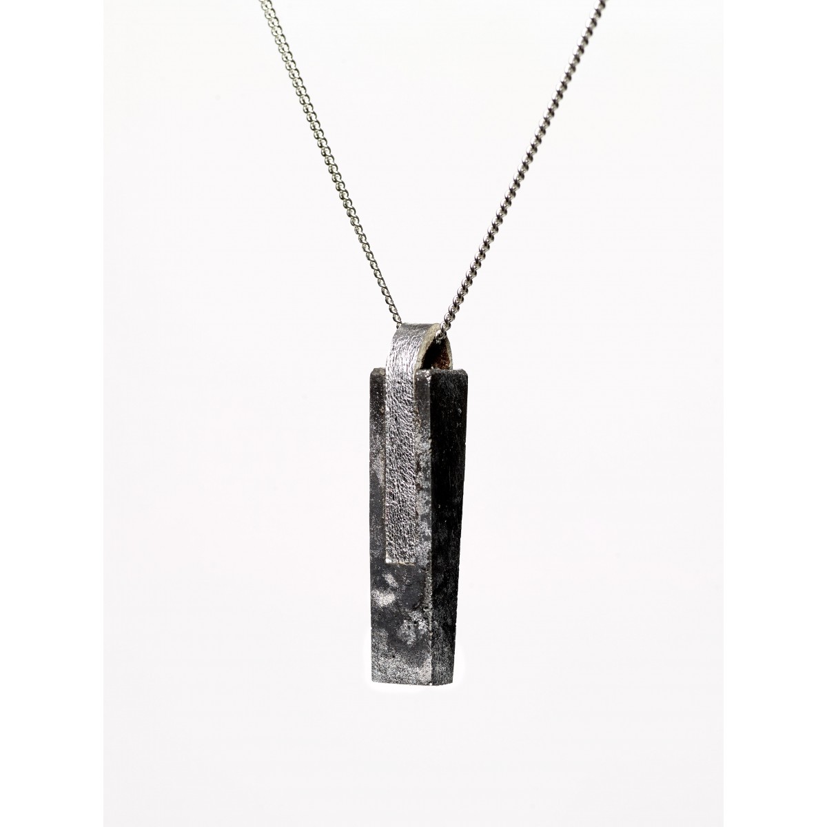 [GS05] Beton Halskette Kette - 925 BLACK SILVER