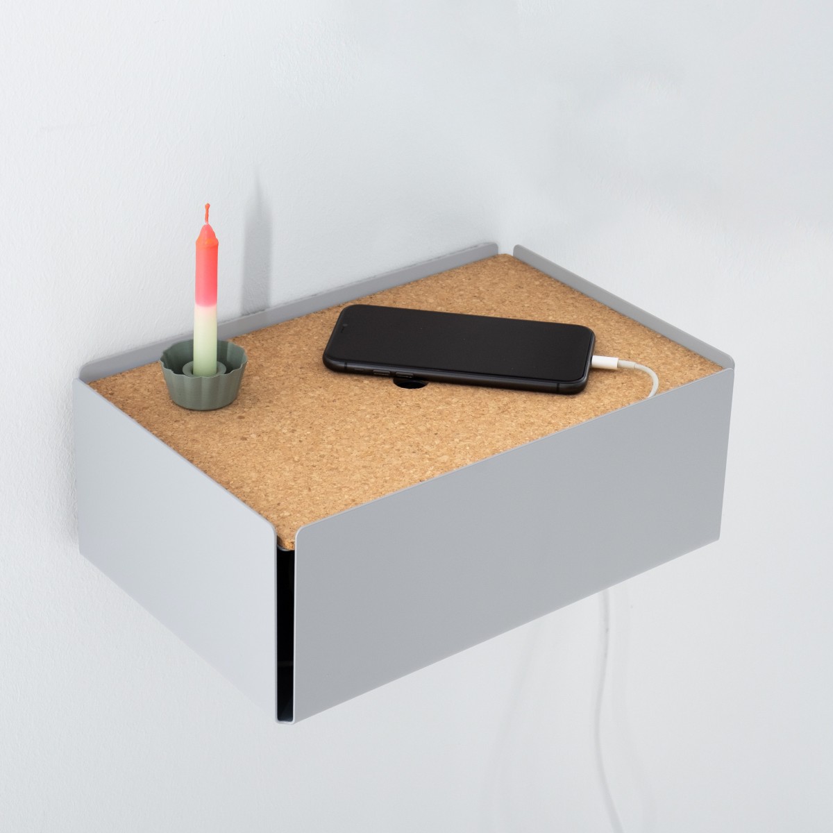 Charge-Box Ladestation Lichtgrau / Kork