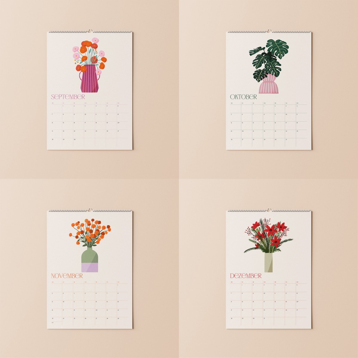 Blumen & Pflanzen Kalender 2026 / A4 / Svea Hansohn Illustration