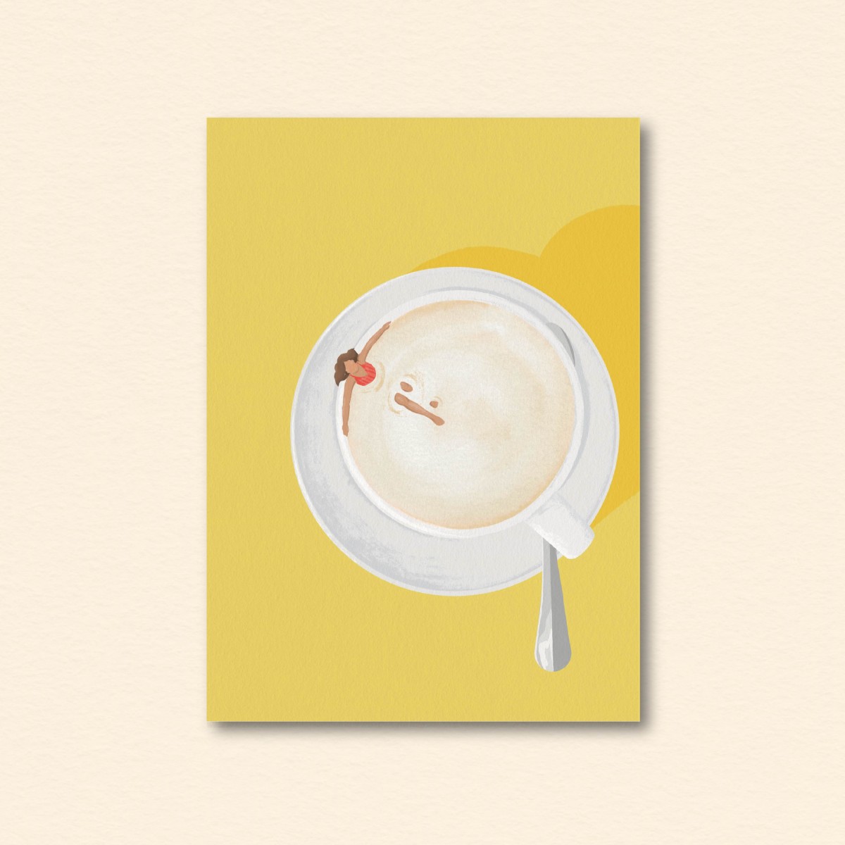 Cappuccino Bad / Postkarte A6 / Svea Hansohn Illustration