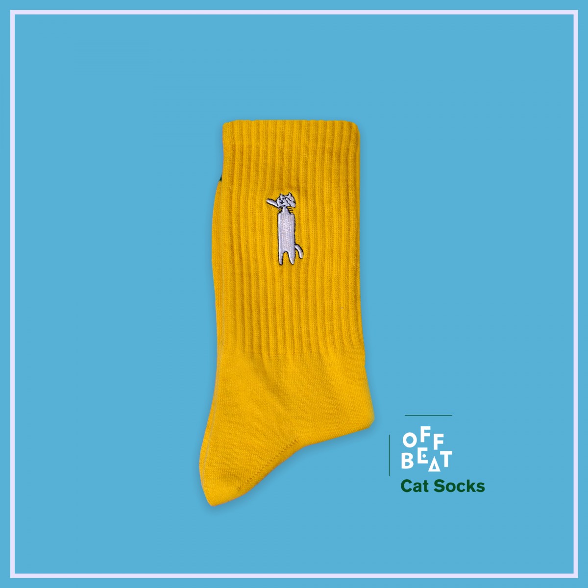 Gerippte mürrische Katze Socken von Offbeat