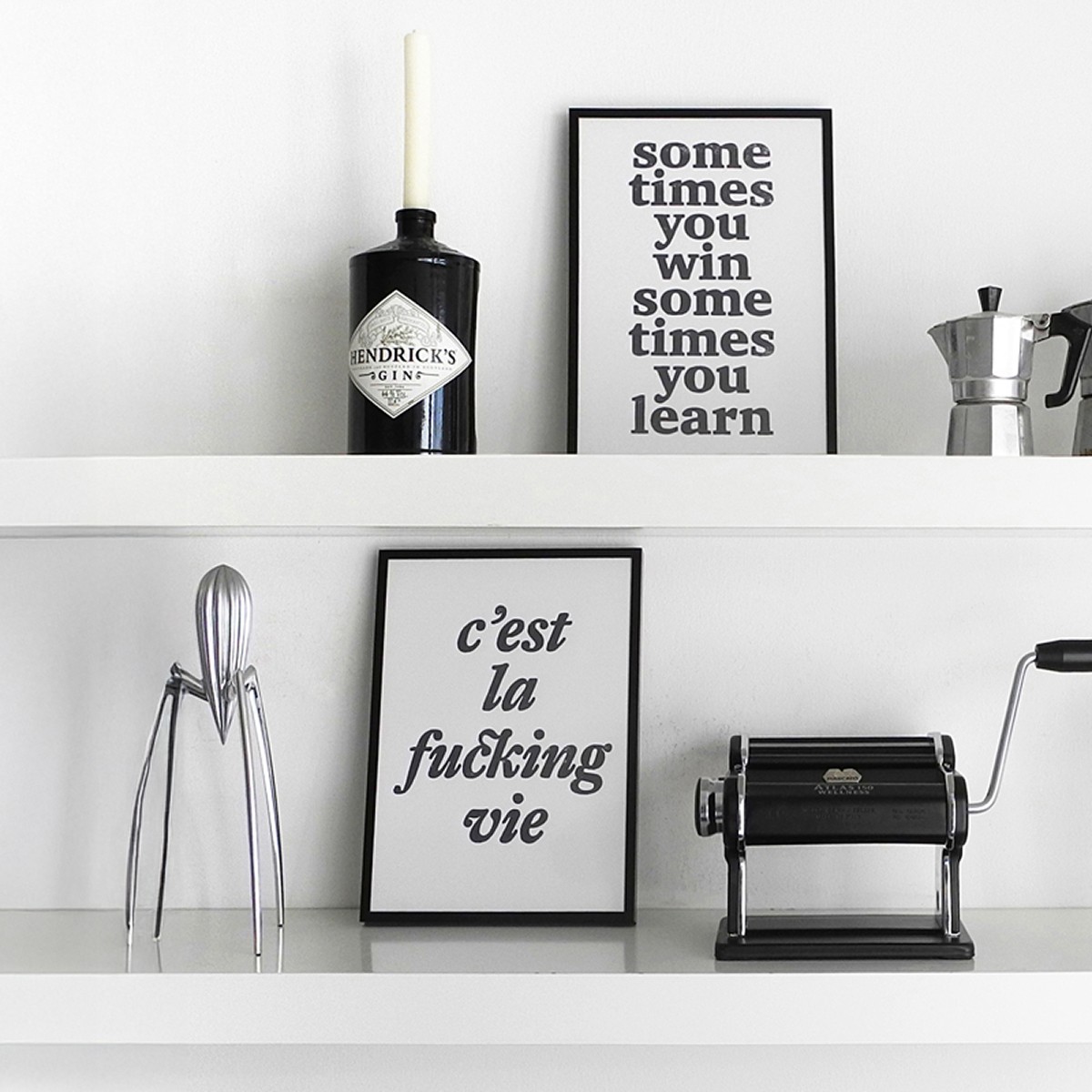 Handgefertigter Linoldruck  »C’est la … vie«, (DIN A4), Limited Edition