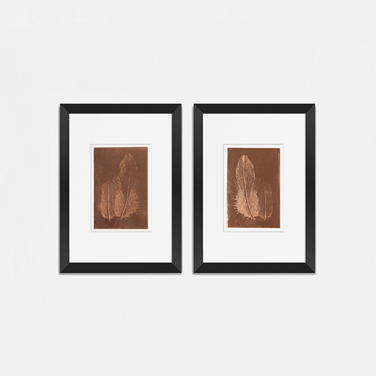Federbild Paar auf Kupfer, 21x30 cm von Christina Pauls