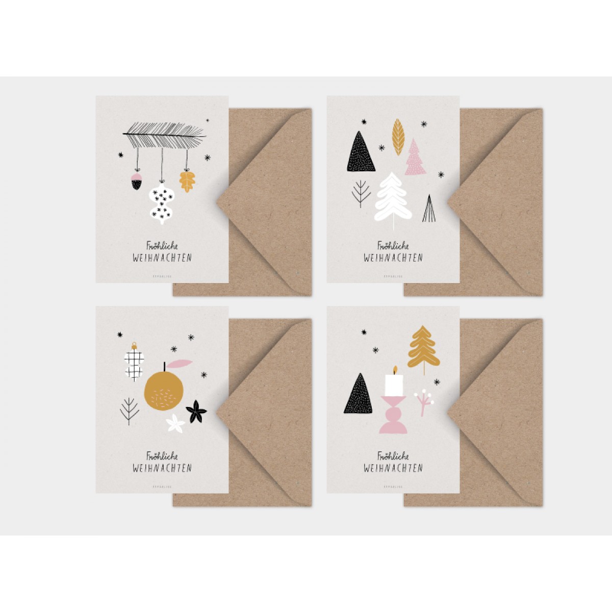 typealive / Weihnachtskarten 4er Set / Christmas Ensemble