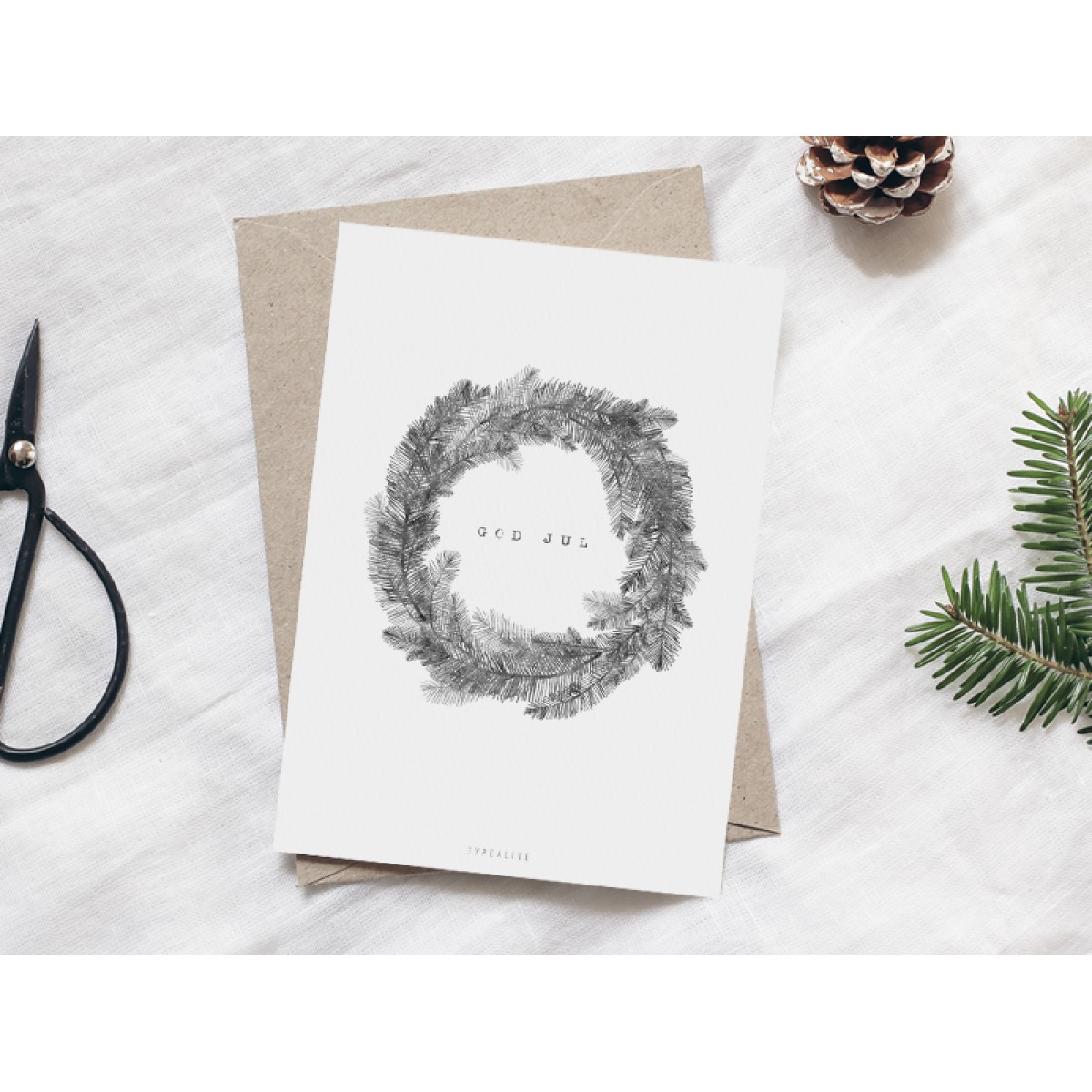 typealive / Weihnachtskarten 4er Set / Christmas Wreath