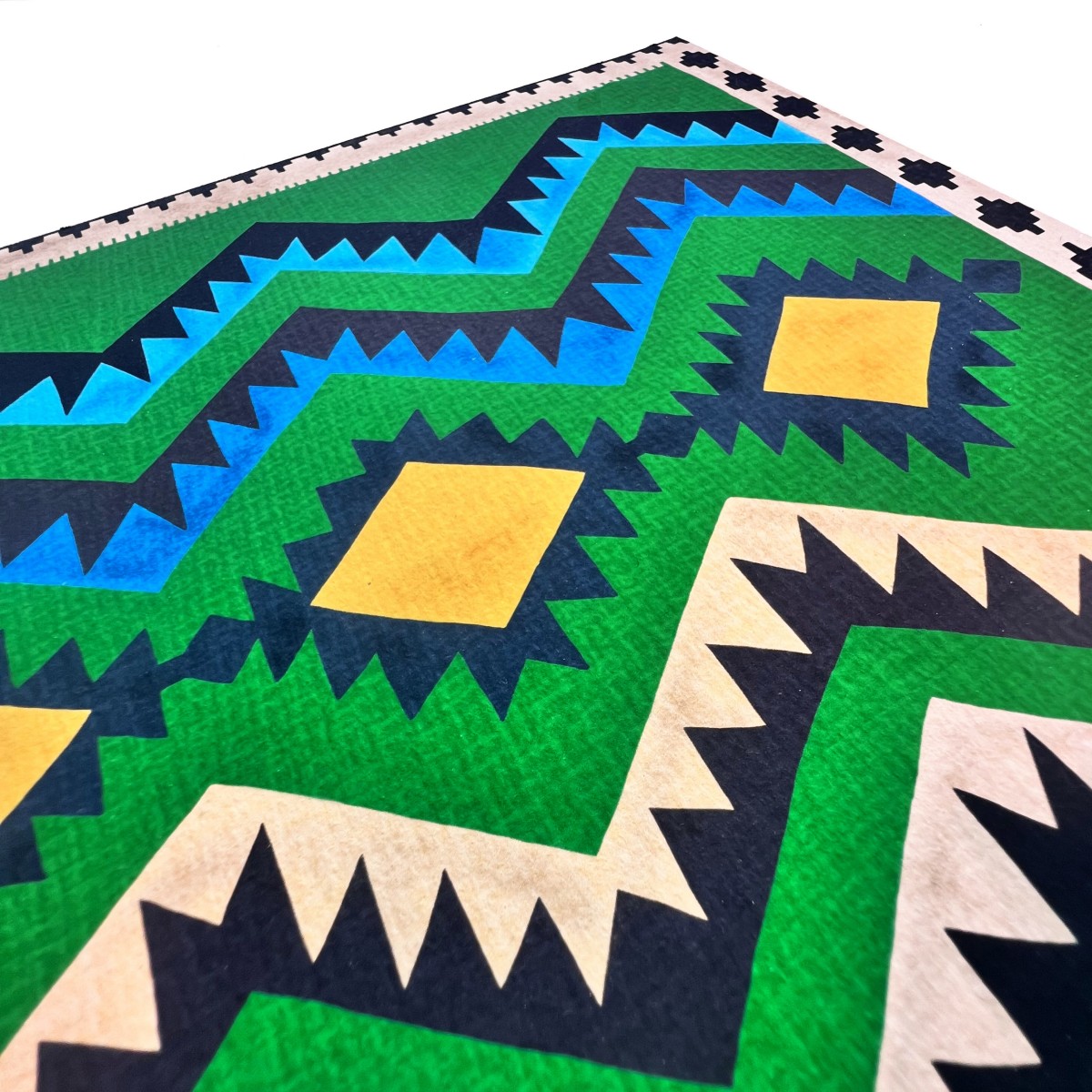 Pattern Kunstdruck / Gicléeprint / Kilim Classic grün