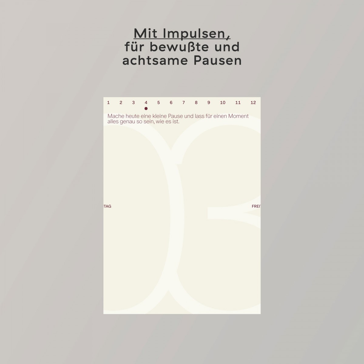Abreisskalender »Create Space in 2026.« For you, for others, for what matters.