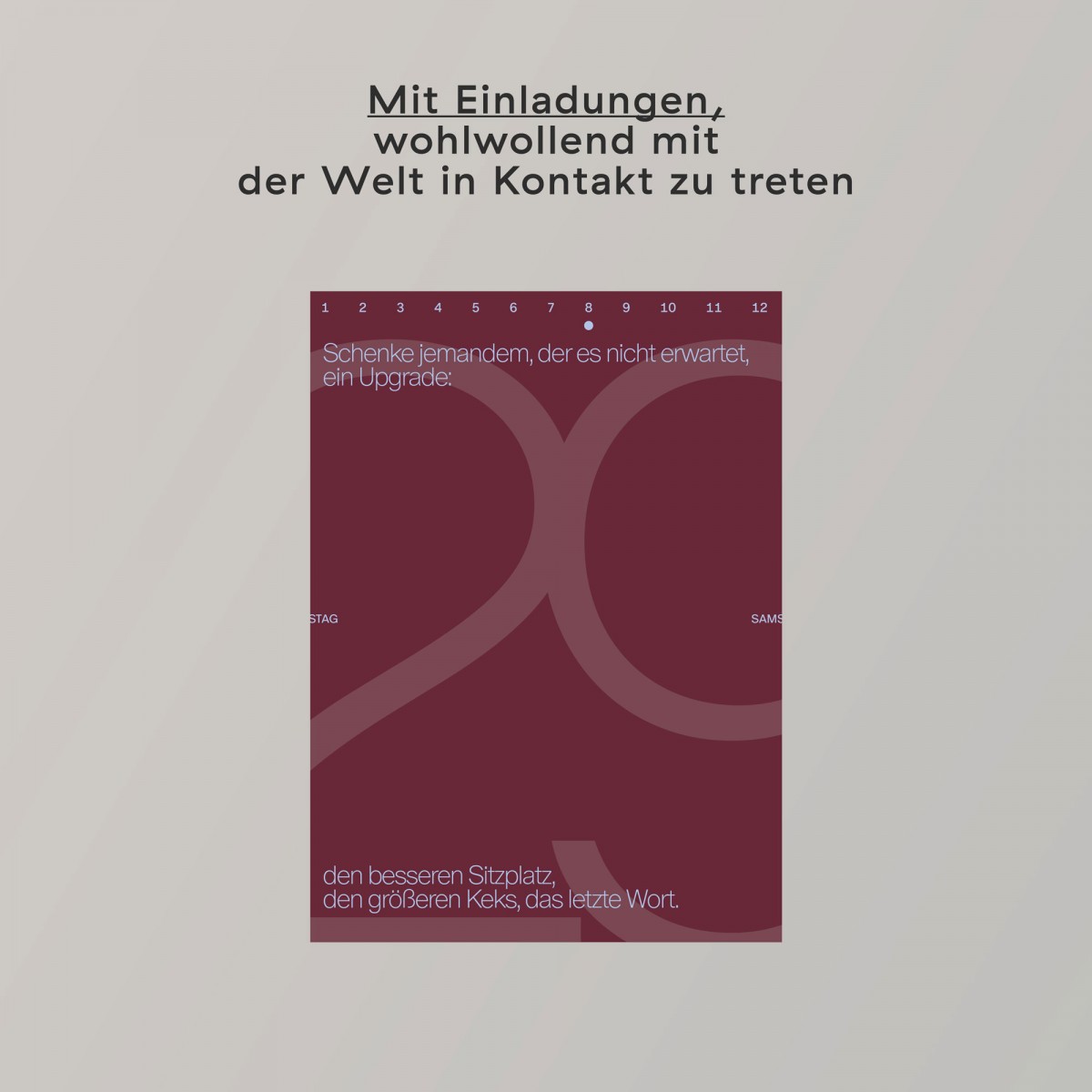 Abreisskalender »Create Space in 2026.« For you, for others, for what matters.