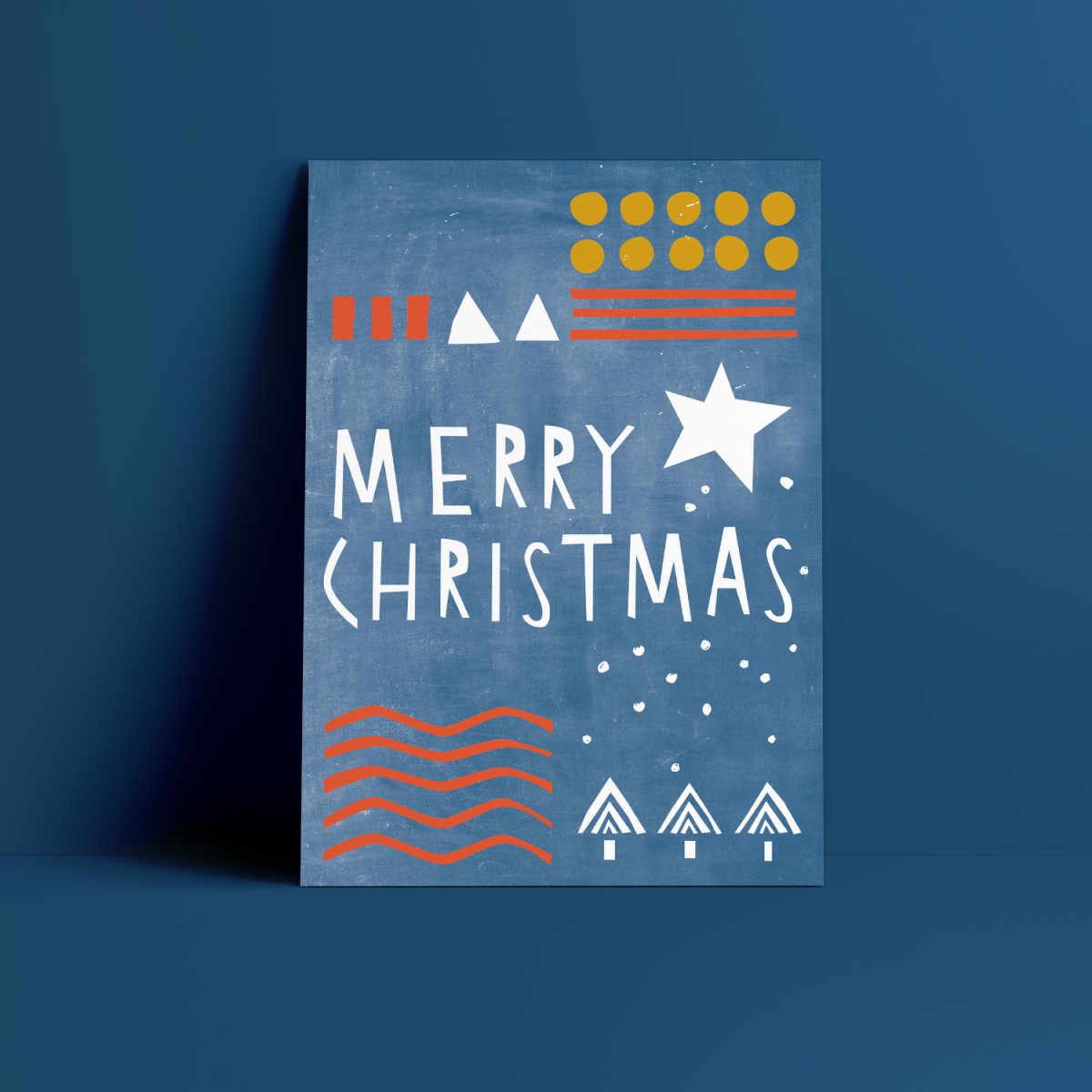 Designfräulein // Weihnachtskarte // Merry Christmas blau