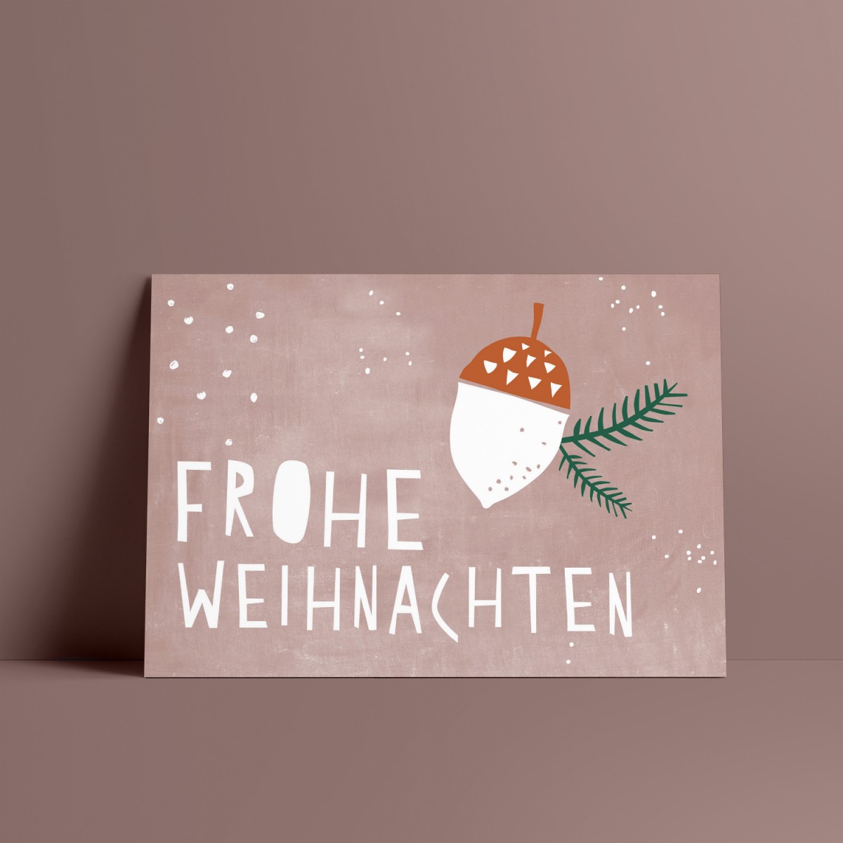 Designfräulein // Weihnachtskarte // Frohe Weihnachten rosa