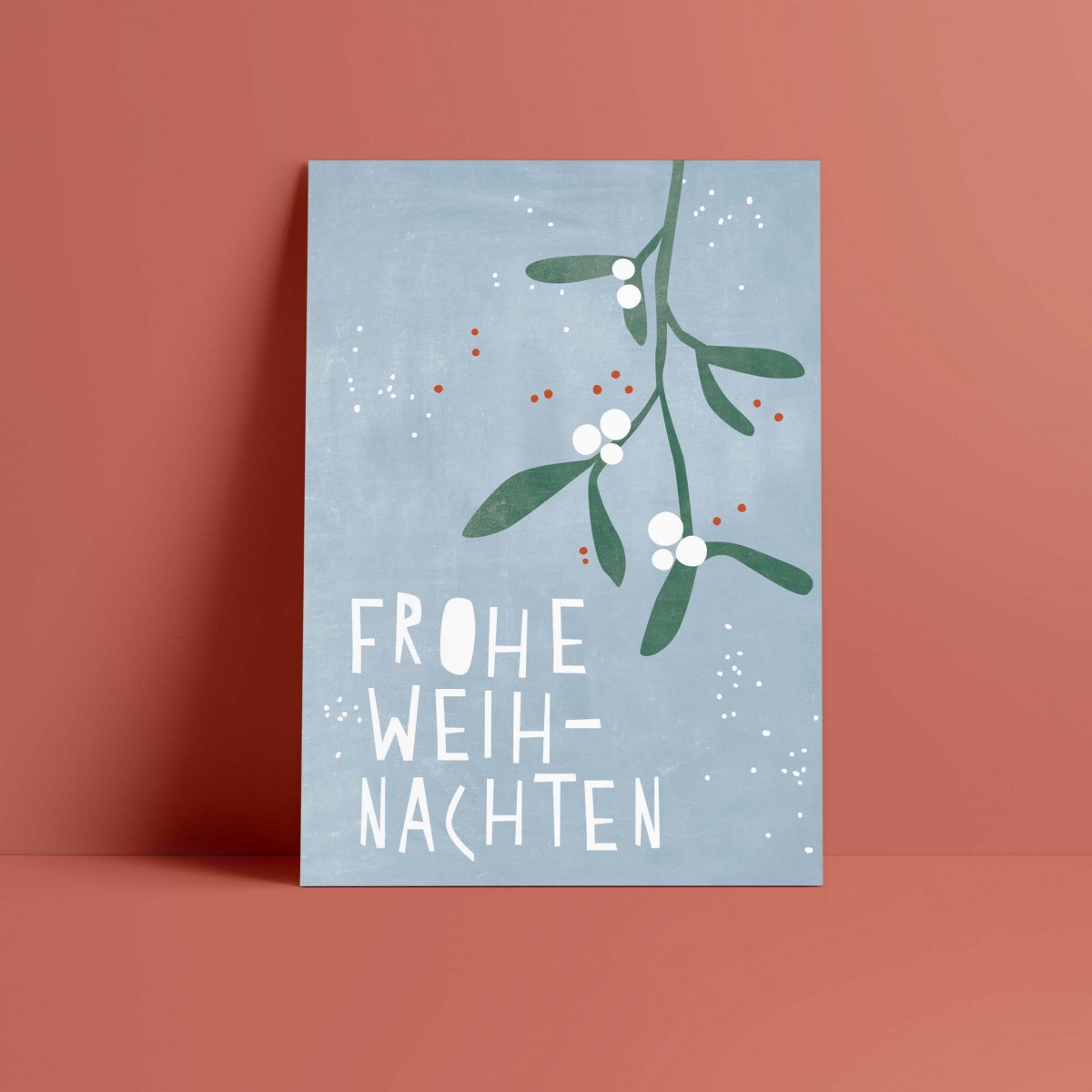 Designfräulein // Weihnachtskarte // Frohe Weihnachten Mistelzweig