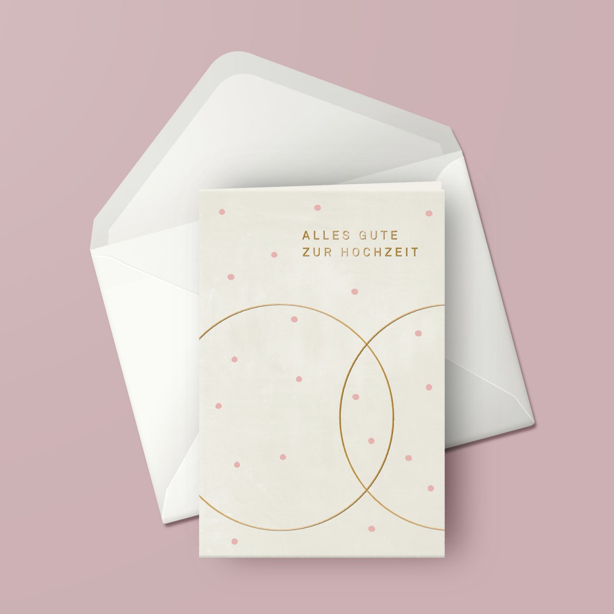 Designfräulein // Grußkarte mit Kuvert // Alles Gute zur Hochzeit // Punkte