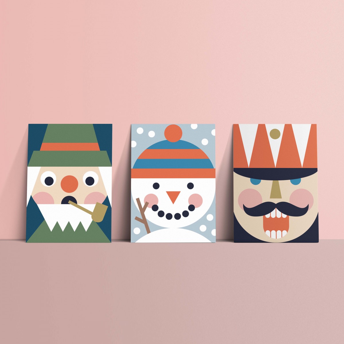 Designfräulein // Weihnachtskarten »Funny Faces Nussknackerbande« // Postkartenset // 3er-Set