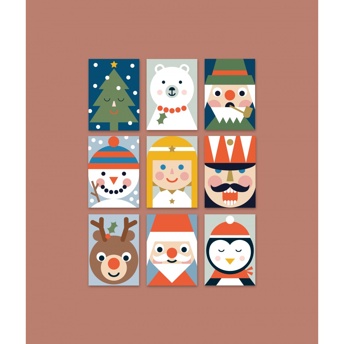 Designfräulein // Weihnachtskarten »Funny Faces Nussknackerbande« // Postkartenset // 9er-Set