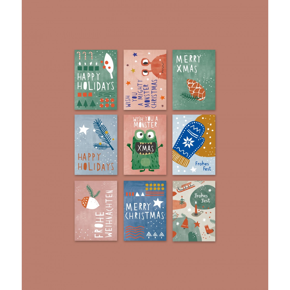 Designfräulein // Weihnachtskarten // 9er-Set