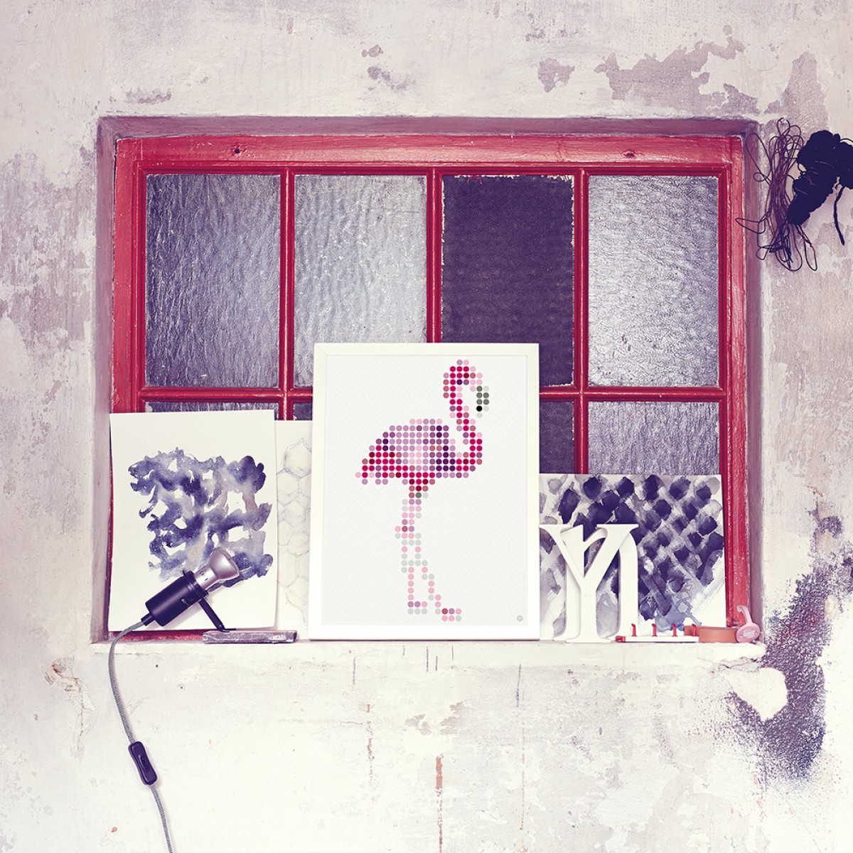 dot on art / flamingo – DIY-Kunstwerk zum Selberkleben / 30x40 cm