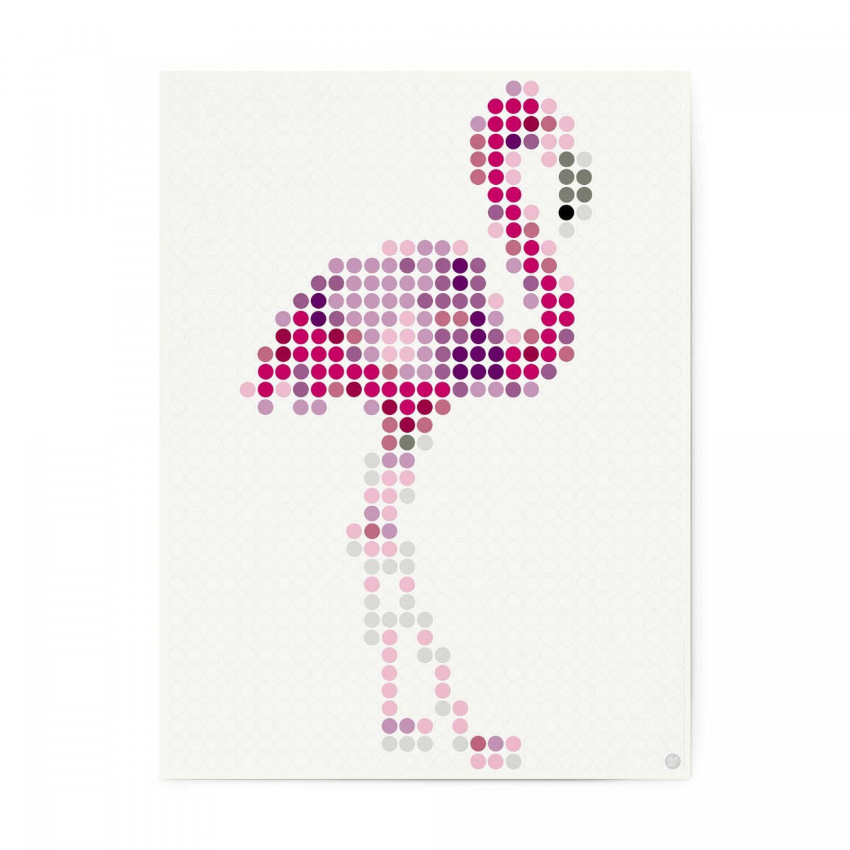 dot on Pixelart / DIY-Kunstwerk zum Selberkleben / flamingo 30x40 cm
