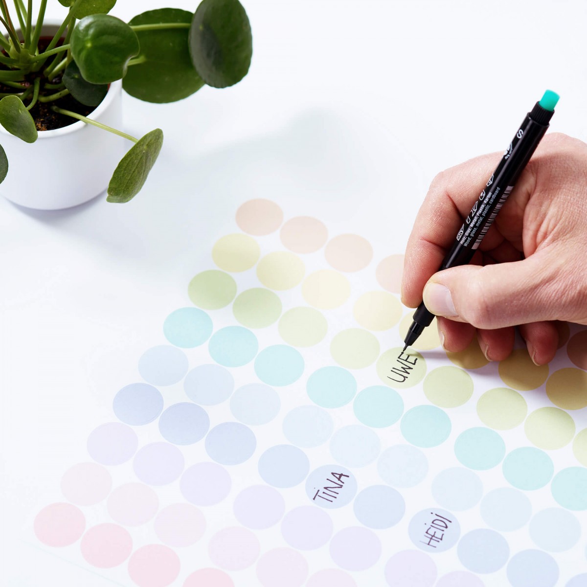 dot on classic rainbow · Jahresplaner 2027 mit Klebepunkten · 100x69 cm