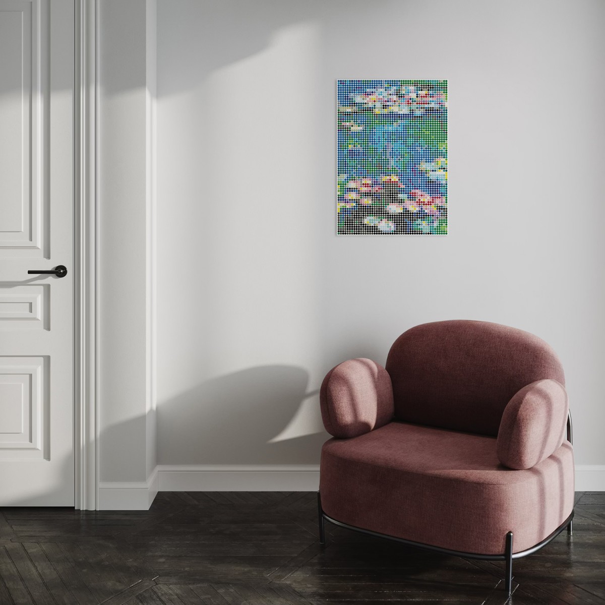 dot on Pixelart - Kleben nach Zahlen mit Klebepunkten / monet 50x70 cm