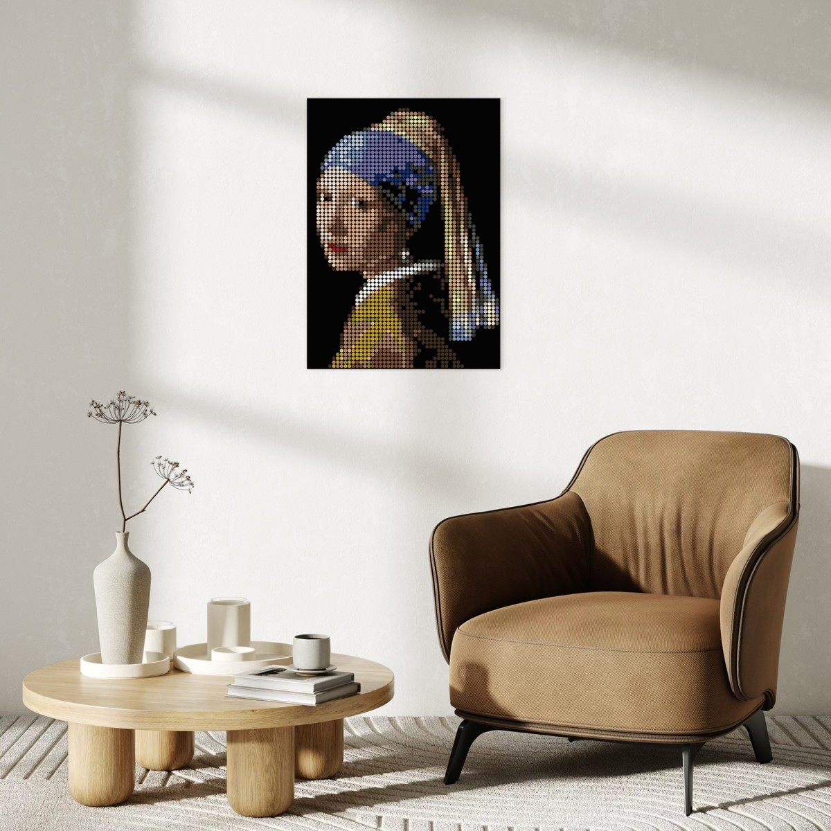 dot on Pixelart - Kleben nach Zahlen mit Klebepunkten / vermeer 50x70 cm
