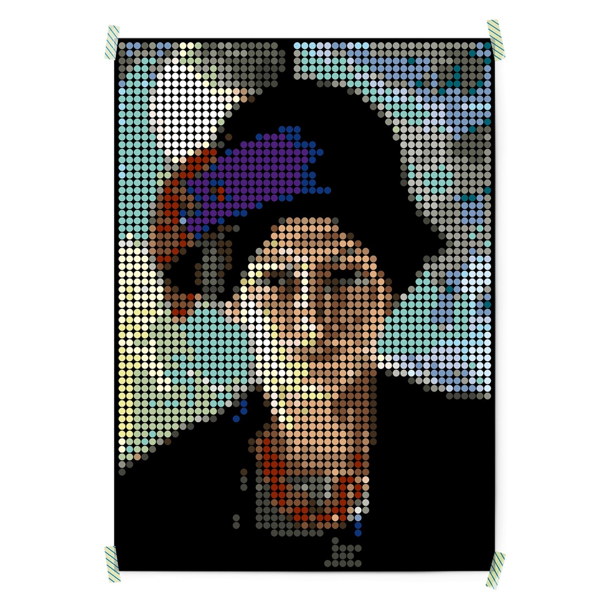 dot on Pixelart - Kleben nach Zahlen mit Klebepunkten / macke 50x70 cm