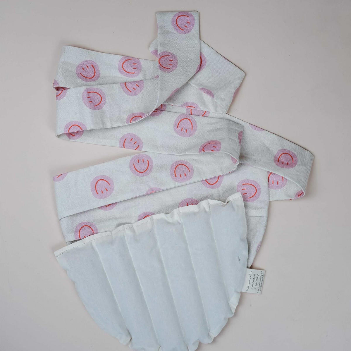 Wärmekissen mit Körnern gefüllt für den Bauch zum umbinden "Smiley Pink" - Tochter von Walter