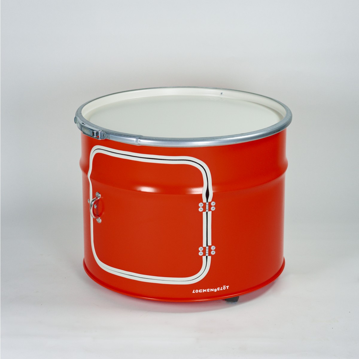 Lockengelöt - Bob mit Tür - Couchtisch aus Hamburger Ölfässern