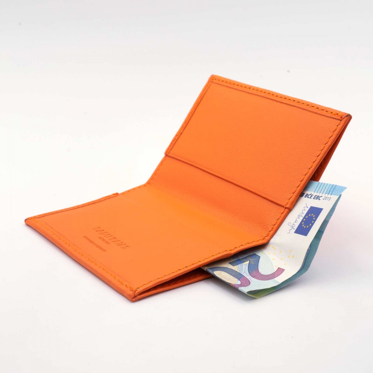 Mini Geldbörse Orange – aus Premium Nappaleder
