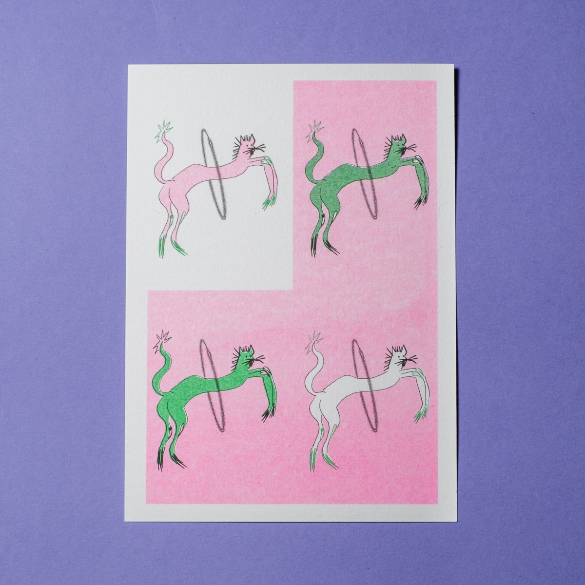 Girls in Motion JUMP Riso A6 Postkarte