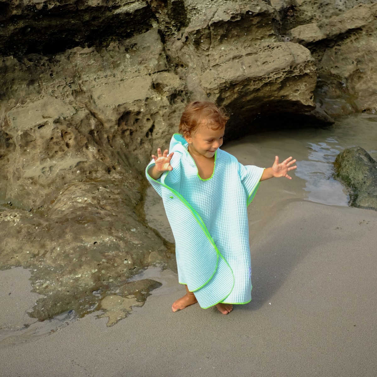 We Make Patterns - Kinderponcho Baden Mint (2-5 J.)